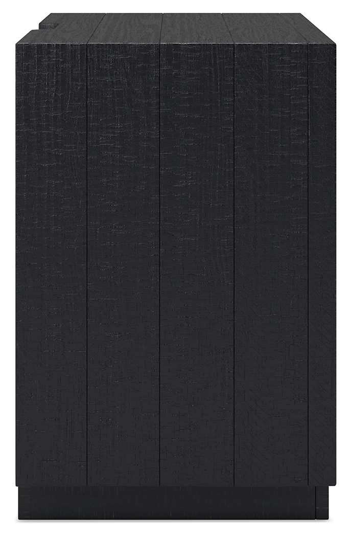 Londer - Black - Two Drawer Night Stand - Hornell Furniture Outlet