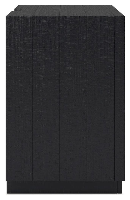 Londer - Black - Two Drawer Night Stand - Hornell Furniture Outlet