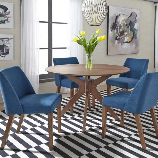 Space Savers - 5 Piece Pedestal Table Set - Dark Brown - Hornell Furniture Outlet