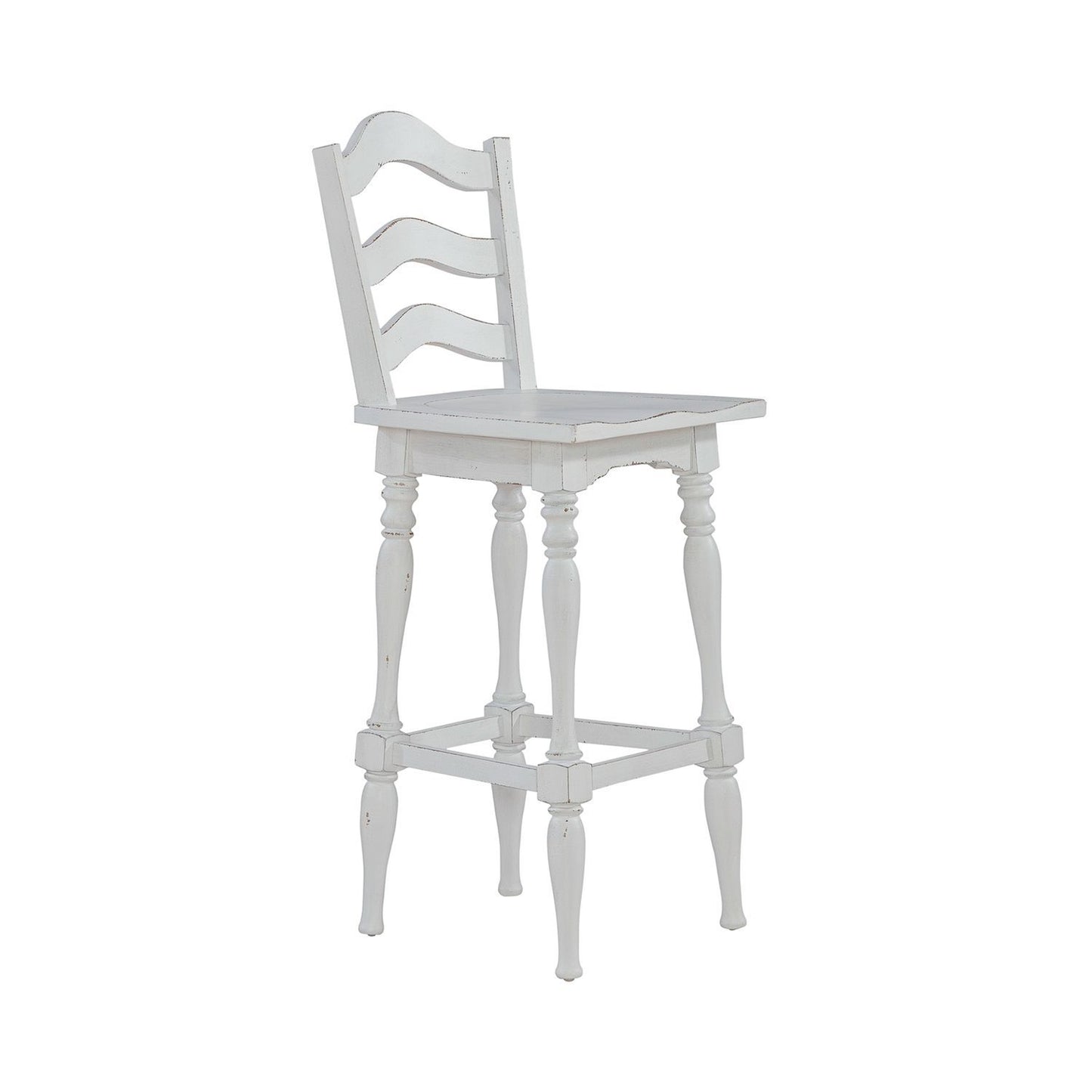 Magnolia Manor - Ladderback Swivel Bar Stool - White - Hornell Furniture Outlet