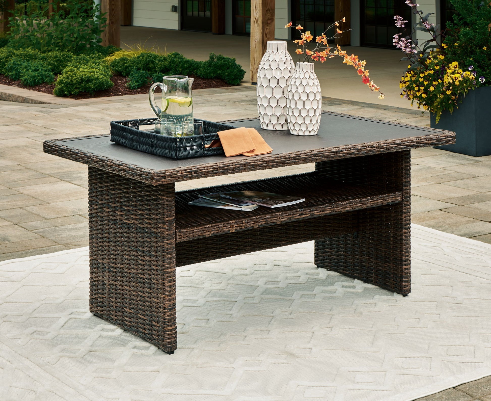 Brook Ranch - Brown - Rect Multi - use Table - Hornell Furniture Outlet