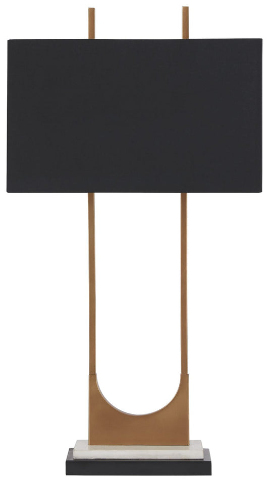 Malana - Brass Finish - Metal Table Lamp - Hornell Furniture Outlet