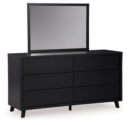 Danziar - Black - Dresser And Mirror - Hornell Furniture Outlet