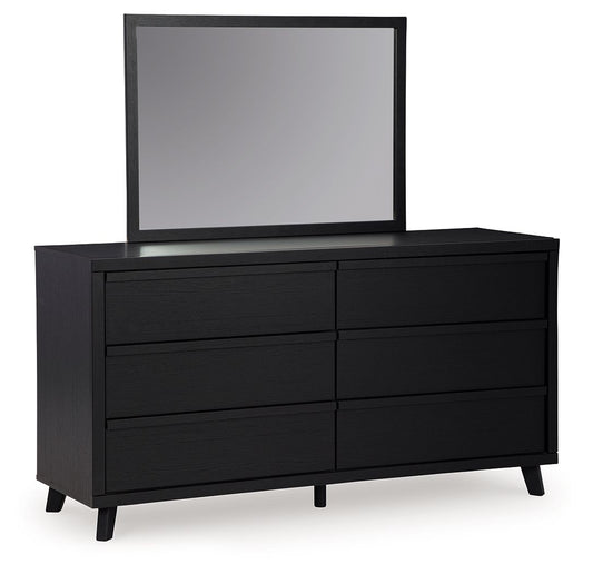 Danziar - Black - Dresser And Mirror - Hornell Furniture Outlet