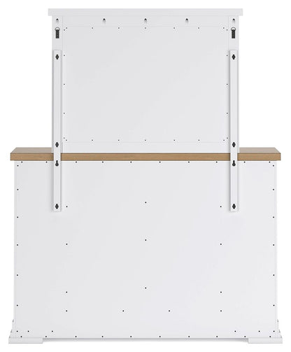 Ashbryn - White / Natural - Dresser And Mirror - Hornell Furniture Outlet
