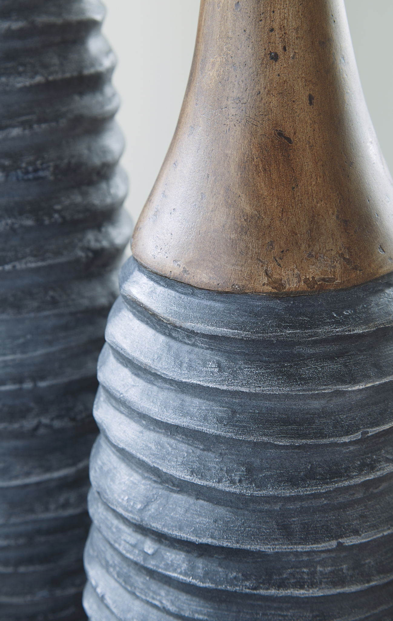 Blayze - Antique Gray / Brown - Vase Set (Set of 2) - Hornell Furniture Outlet