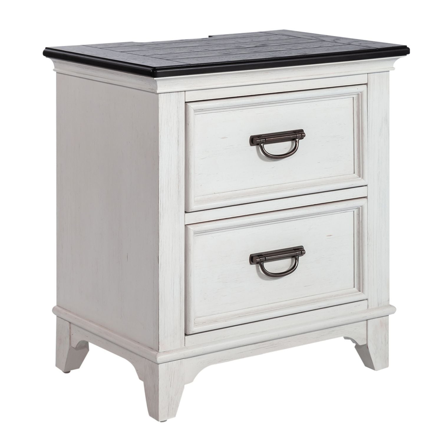 Allyson Park - 2 Drawer Nightstand With Charging Station - White - Hornell Furniture Outlet