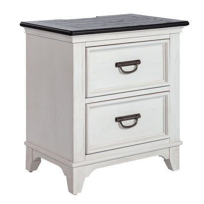 Allyson Park - 2 Drawer Nightstand With Charging Station - White - Hornell Furniture Outlet