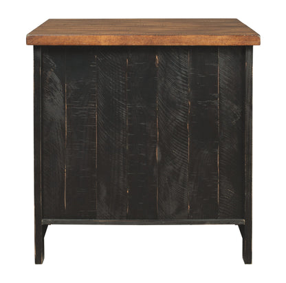 Valebeck - Black / Brown - Rectangular End Table - Hornell Furniture Outlet