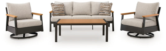 Carmel Highlands - Sofa, Chairs, Table Set (Set of 4) - Dark Brown - Hornell Furniture Outlet
