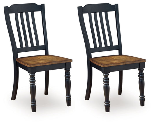 Clorazi - Dining Room Side Chair (Set of 2) - Black / Brown - Hornell Furniture Outlet