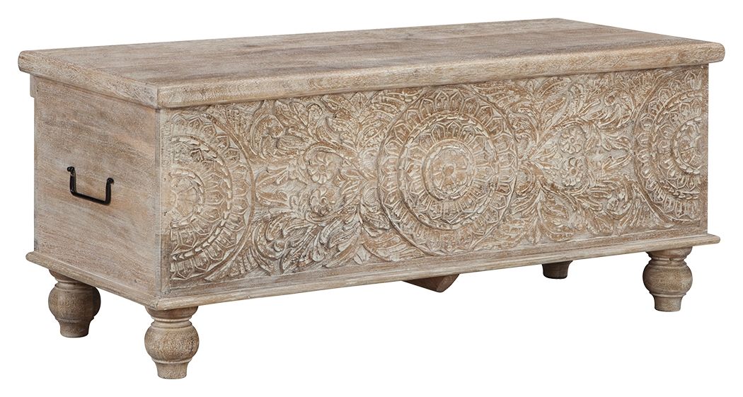 Fossil Ridge - Beige - Storage Bench - Hornell Furniture Outlet