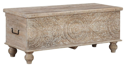 Fossil Ridge - Beige - Storage Bench - Hornell Furniture Outlet