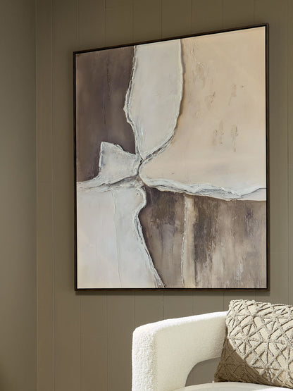 Junward - Brown / Tan / White - Wall Art - Hornell Furniture Outlet