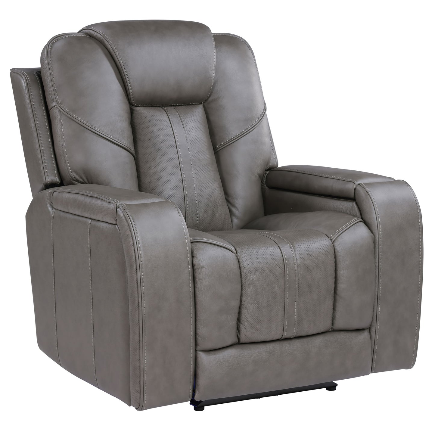 Daniel - 3 Piece Triple - Power Leather Reclining Set - Gray - Hornell Furniture Outlet