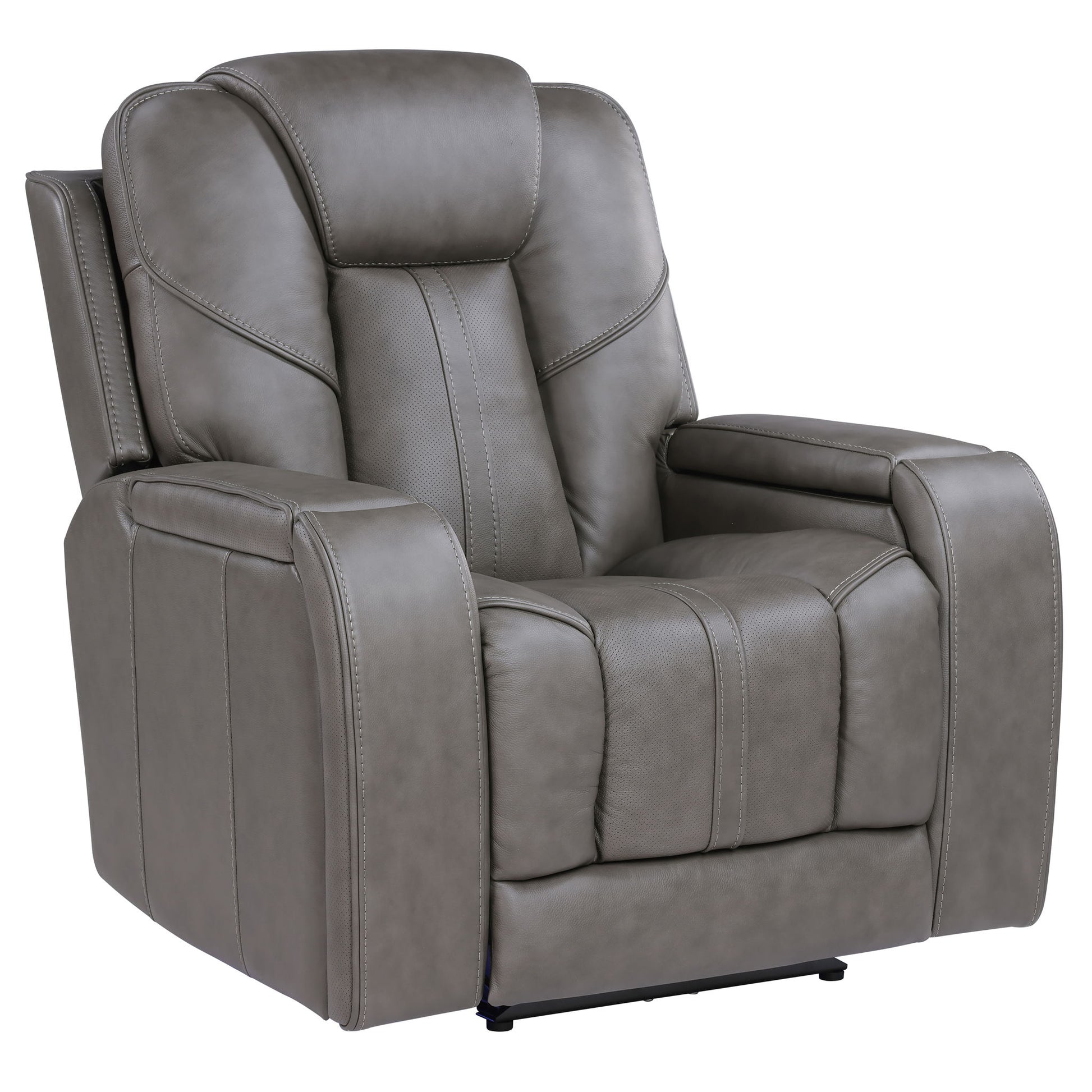 Daniel - 3 Piece Triple - Power Leather Reclining Set - Gray - Hornell Furniture Outlet