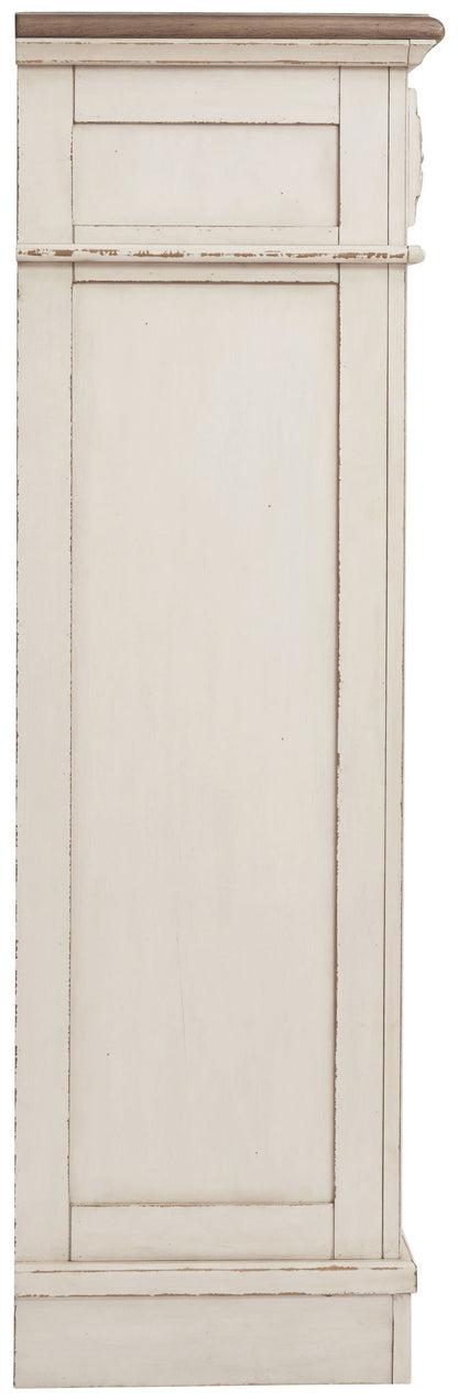 Realyn - White / Brown / Beige - Five Drawer Chest - Hornell Furniture Outlet