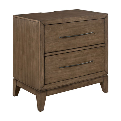 Shaker Lakes - Nightstand With Charging Station - Brown - Hornell Furniture Outlet