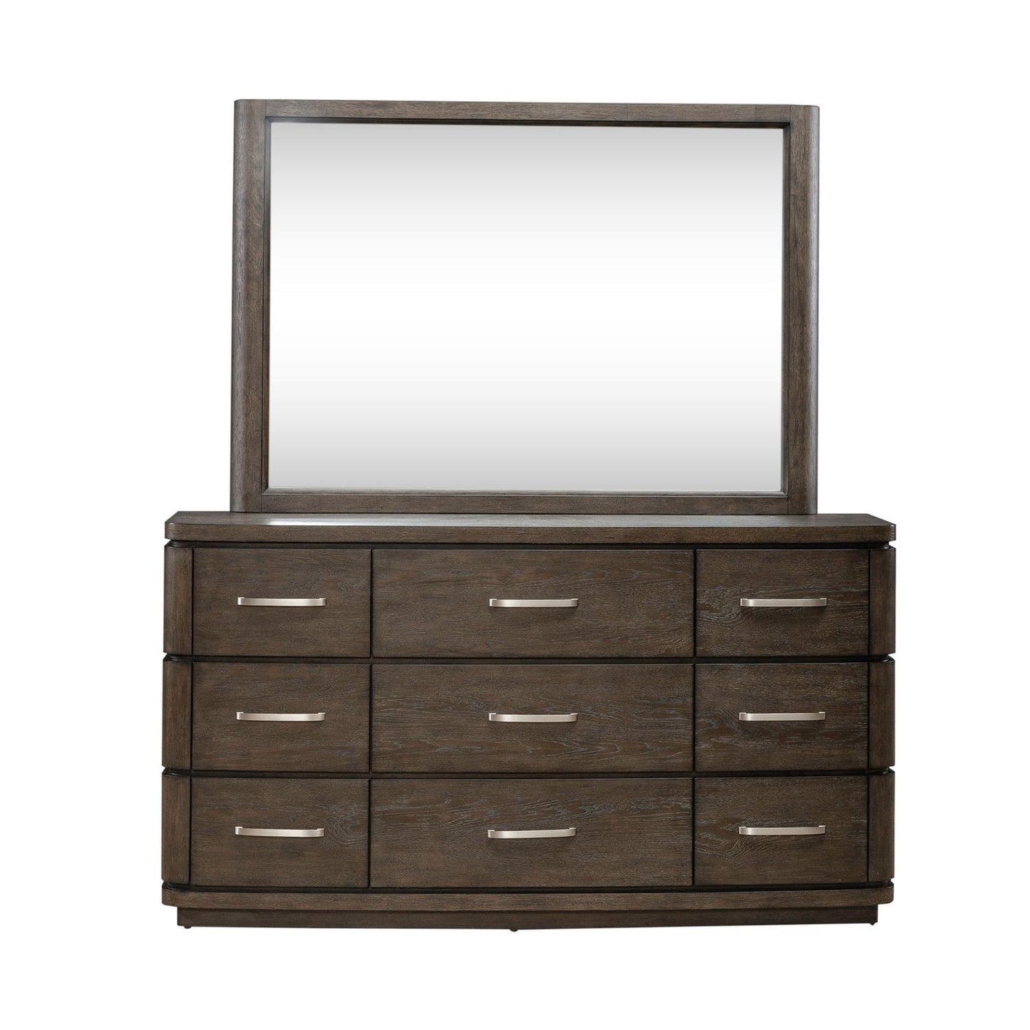 Cascade Falls - Dresser & Mirror - Satin Espresso - Hornell Furniture Outlet