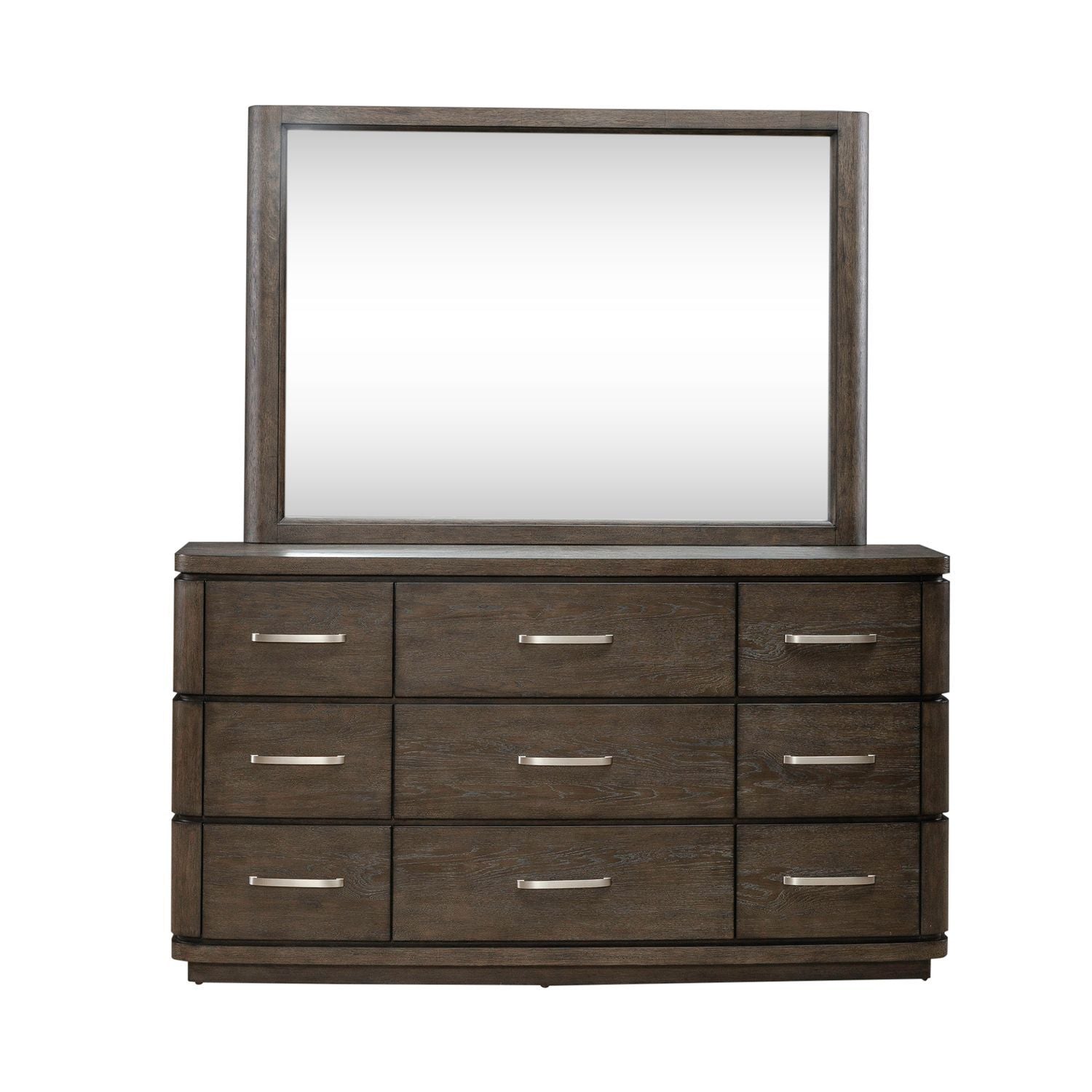 Cascade Falls - Dresser & Mirror - Satin Espresso - Hornell Furniture Outlet