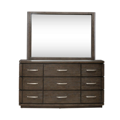 Cascade Falls - Dresser & Mirror - Satin Espresso - Hornell Furniture Outlet