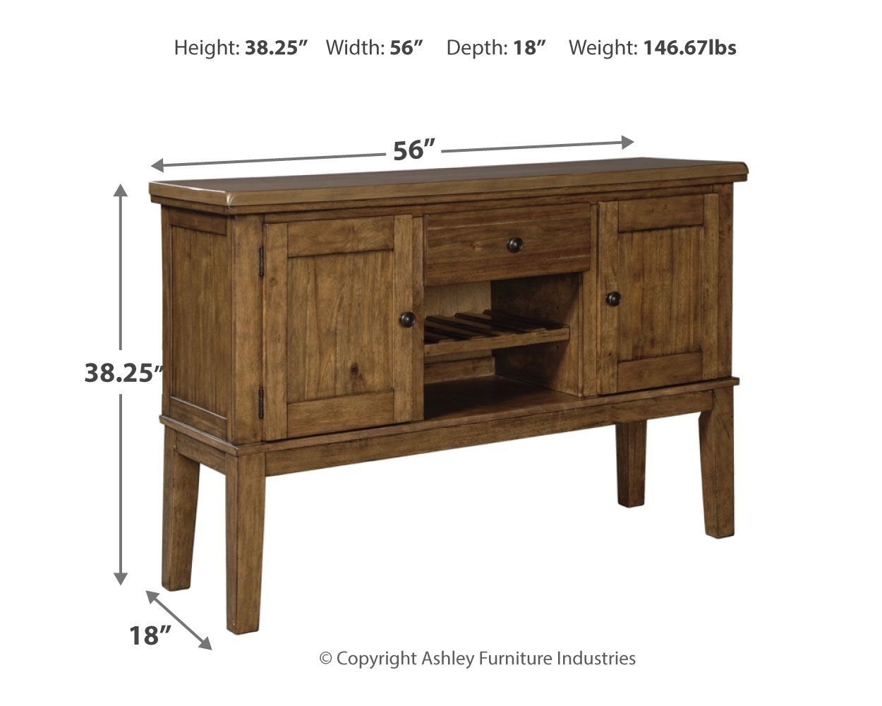 Ralene - Medium Brown - Dining Room Server - Hornell Furniture Outlet