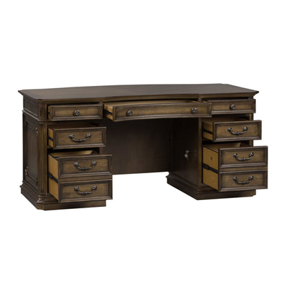 Amelia - 5 Piece Home Office Jr Executive Set - Dark Brown - Hornell Furniture Outlet