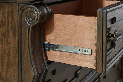 Maylee - Dark Brown - Dresser And Mirror - Hornell Furniture Outlet