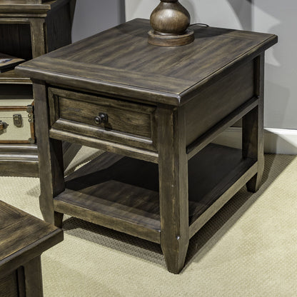 Paradise Valley - Rectangular End Table - Dark Brown - Hornell Furniture Outlet
