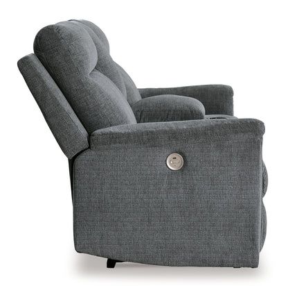 Barnsana - Dbl Power Reclining Loveseat With Console - Hornell Furniture Outlet