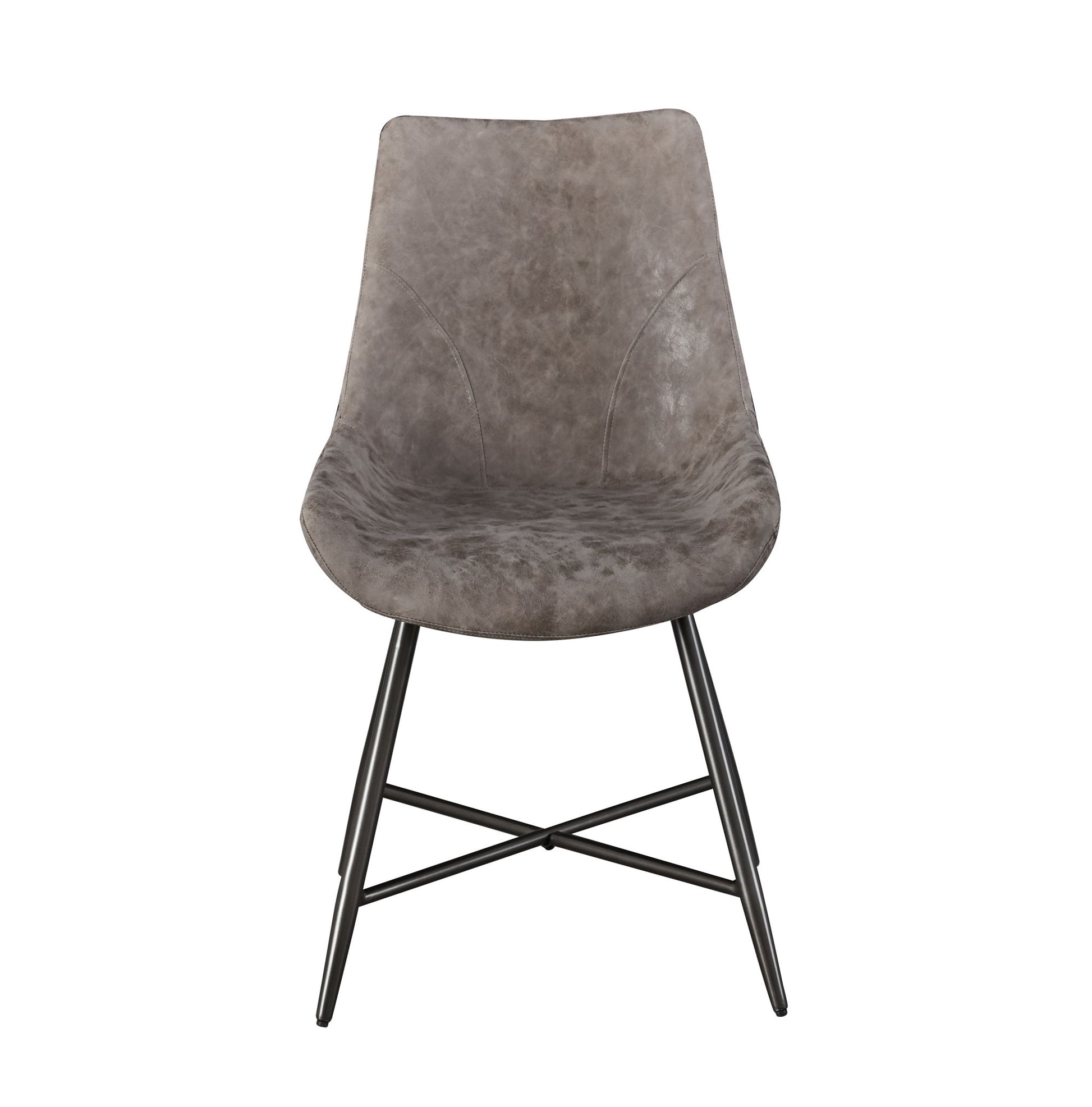 Ramona - PU Side Chair (Set of 2) - Brown - Hornell Furniture Outlet