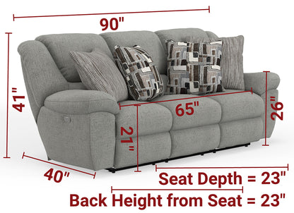 Trifecta - Sofa With 3 Recliners and Drop Down Table - Hornell Furniture Outlet