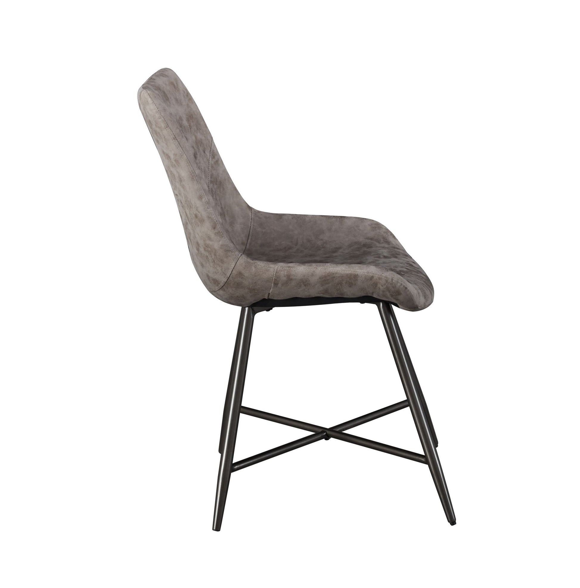 Ramona - PU Side Chair (Set of 2) - Brown - Hornell Furniture Outlet