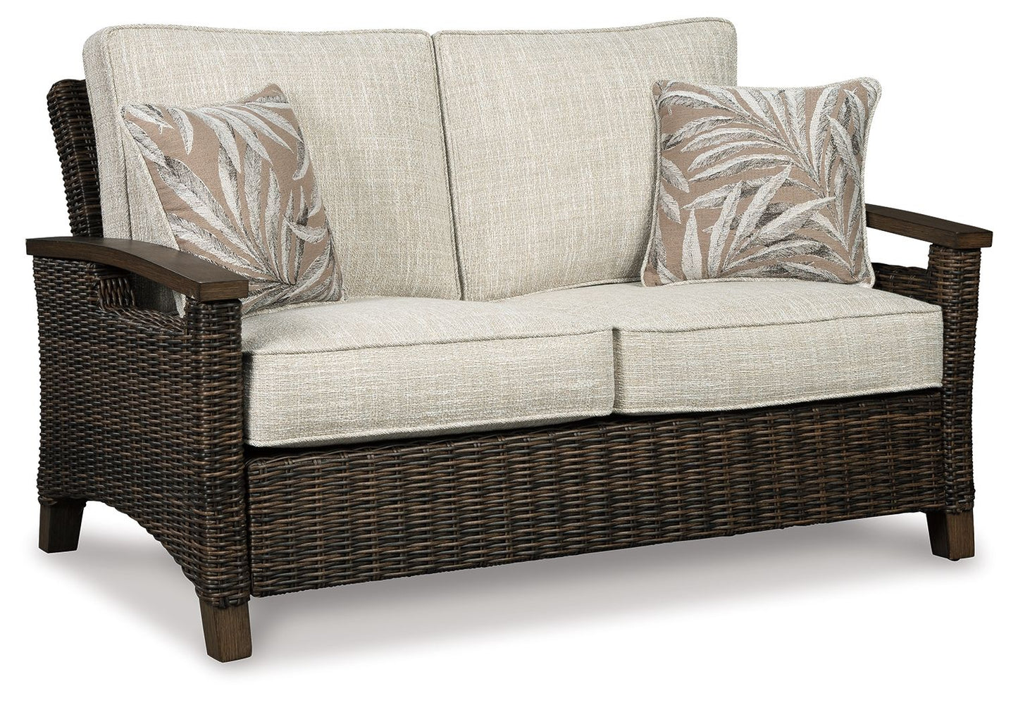 Paradise Trail - Loveseat w/Cushion - Medium Brown - Hornell Furniture Outlet