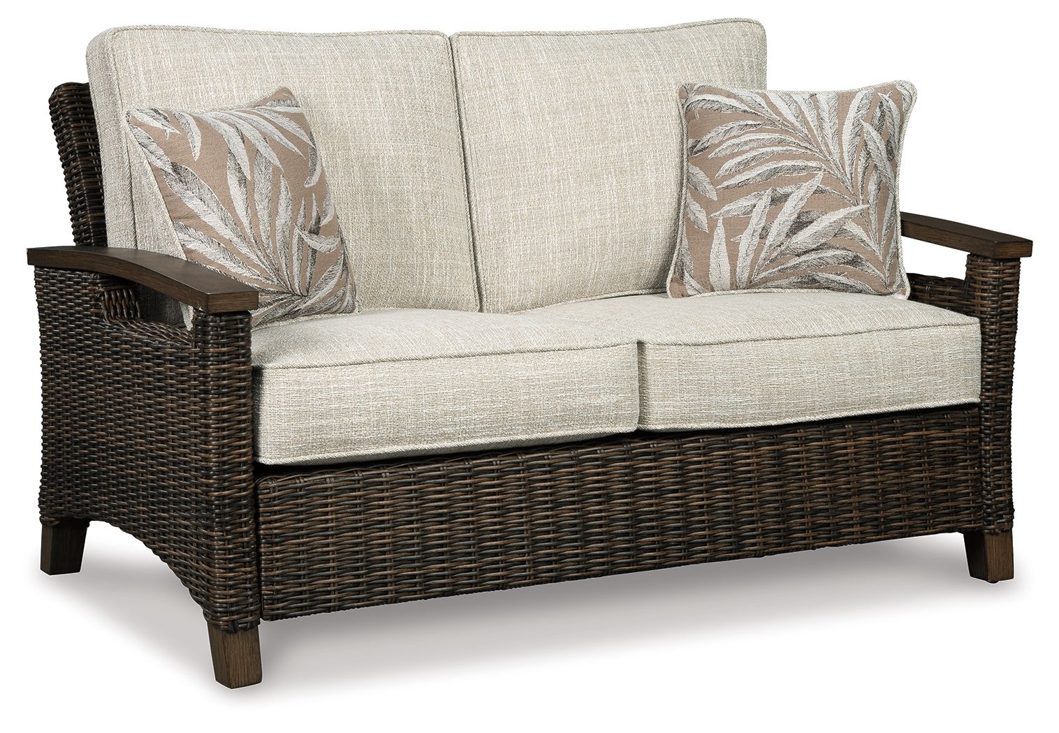 Paradise Trail - Loveseat w/Cushion - Medium Brown - Hornell Furniture Outlet