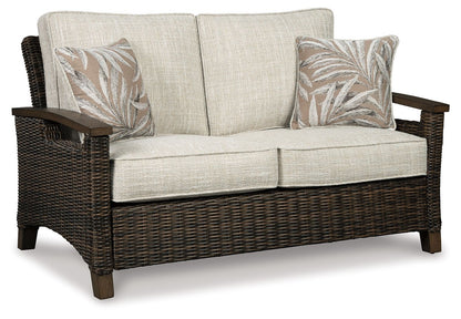 Paradise Trail - Loveseat w/Cushion - Medium Brown - Hornell Furniture Outlet