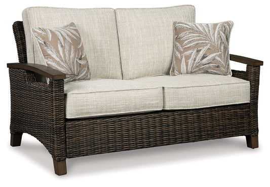 Paradise Trail - Loveseat w/Cushion - Medium Brown - Hornell Furniture Outlet