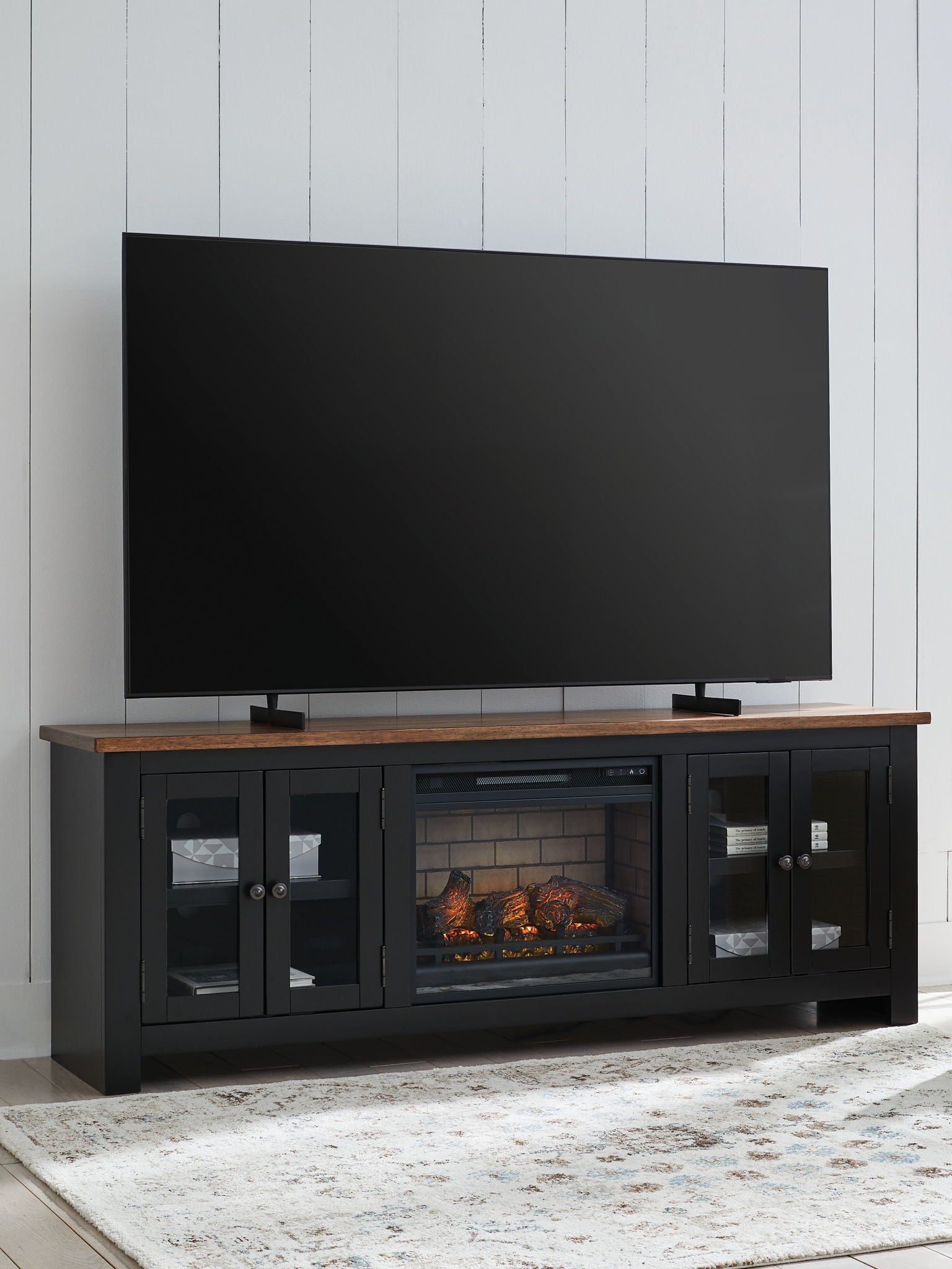 Wildenauer - 76" TV Stand With Electric Fireplace - Hornell Furniture Outlet