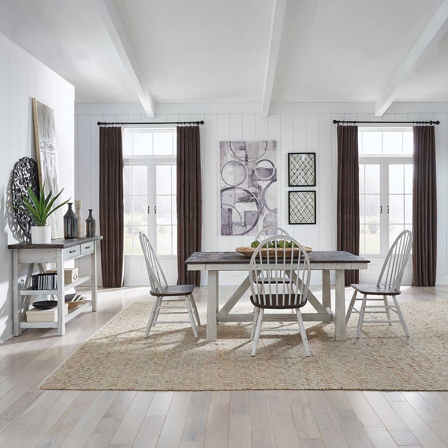 Farmhouse - Trestle Table Set - Hornell Furniture Outlet