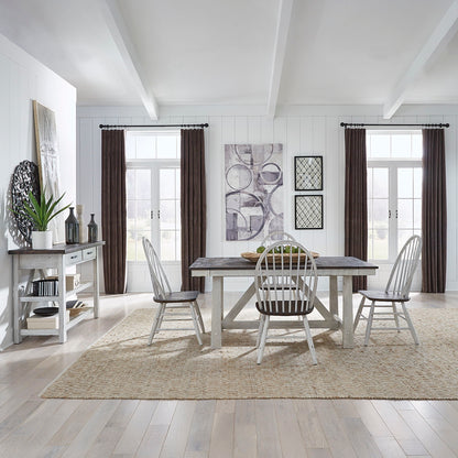 Farmhouse - Trestle Table Set - Hornell Furniture Outlet