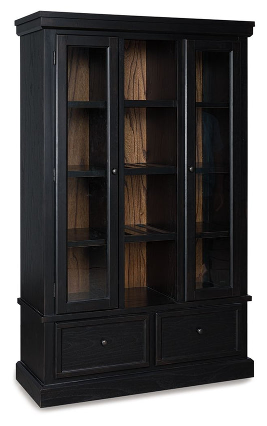 Greddinton - Black / Brown - Curio - Hornell Furniture Outlet