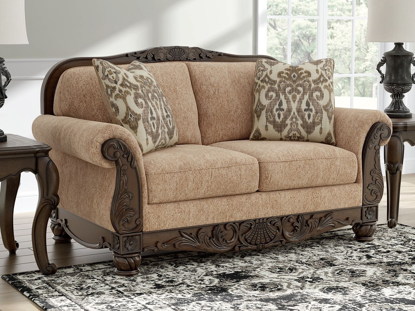 Chelsworth - Golden - Loveseat - Hornell Furniture Outlet