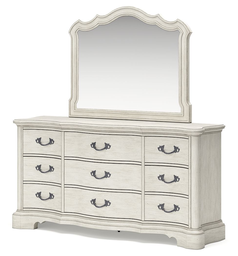 Arlendyne - Antique White - Dresser And Mirror - Hornell Furniture Outlet