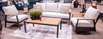 Carmel Highlands - Dark Brown - Sofa, Chairs, Table Set (Set of 4) - Hornell Furniture Outlet