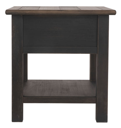 Tyler Creek - Grayish Brown / Black - Rectangular End Table - Hornell Furniture Outlet