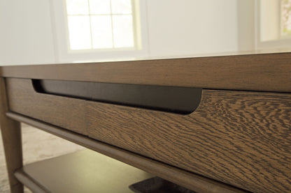 Roanhowe - Brown - Rectangular Cocktail Table - Hornell Furniture Outlet