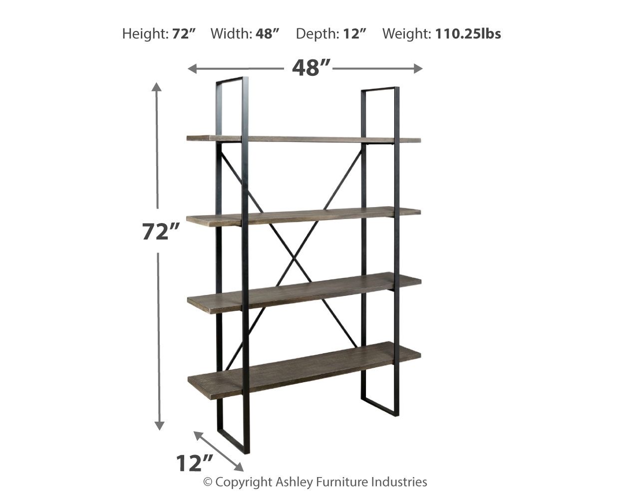 Gilesgrove - Black / Gray - Bookcase - Hornell Furniture Outlet