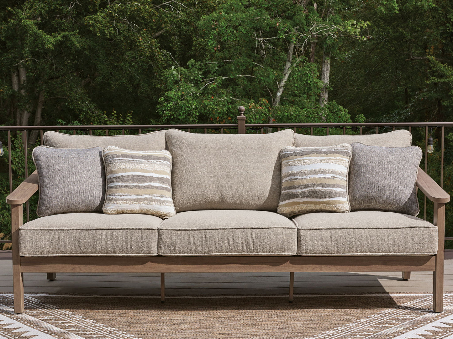Harmony Headlands - Sofa With Cushion - Natural / Gray - Hornell Furniture Outlet