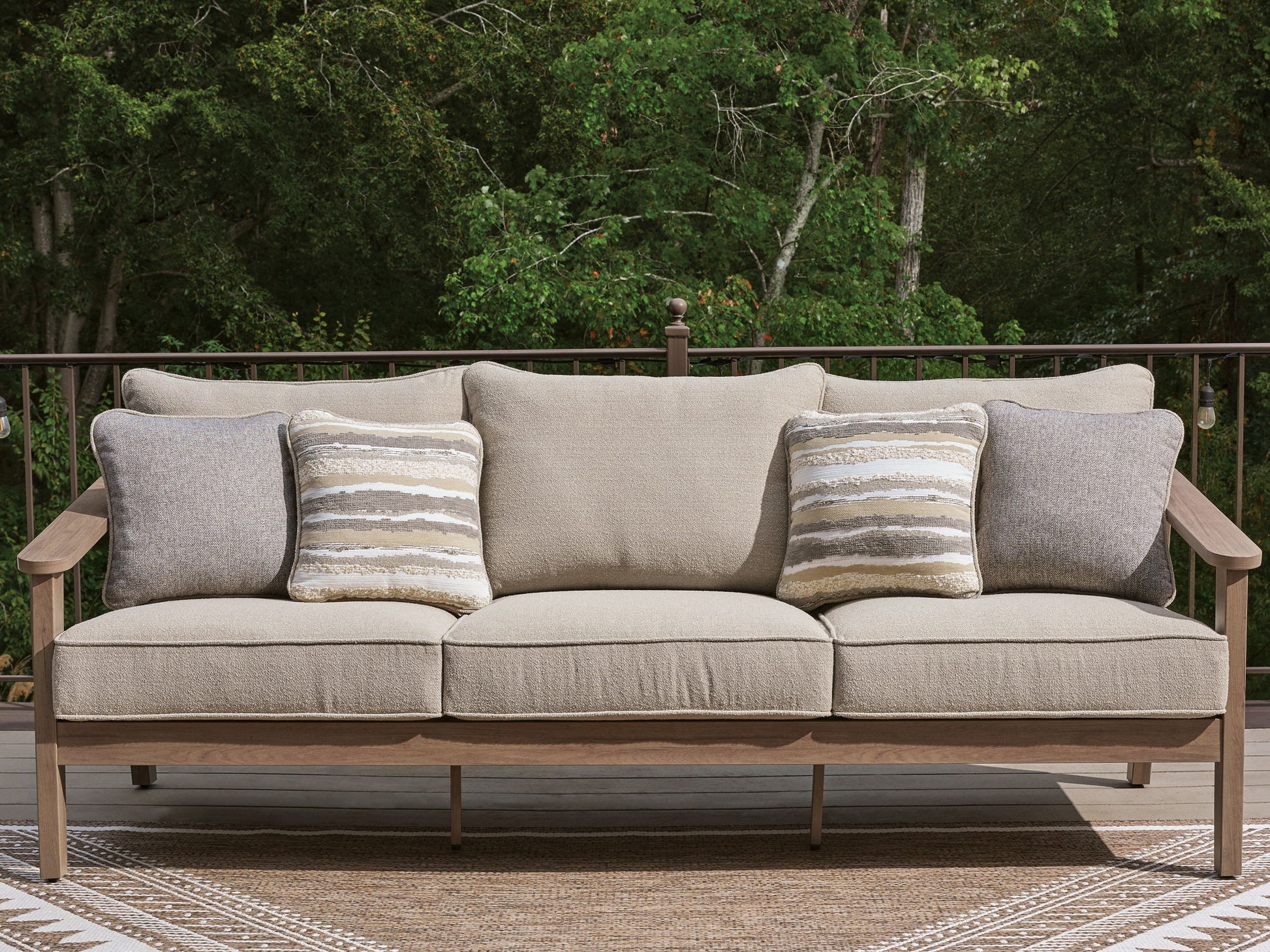 Harmony Headlands - Sofa With Cushion - Natural / Gray - Hornell Furniture Outlet