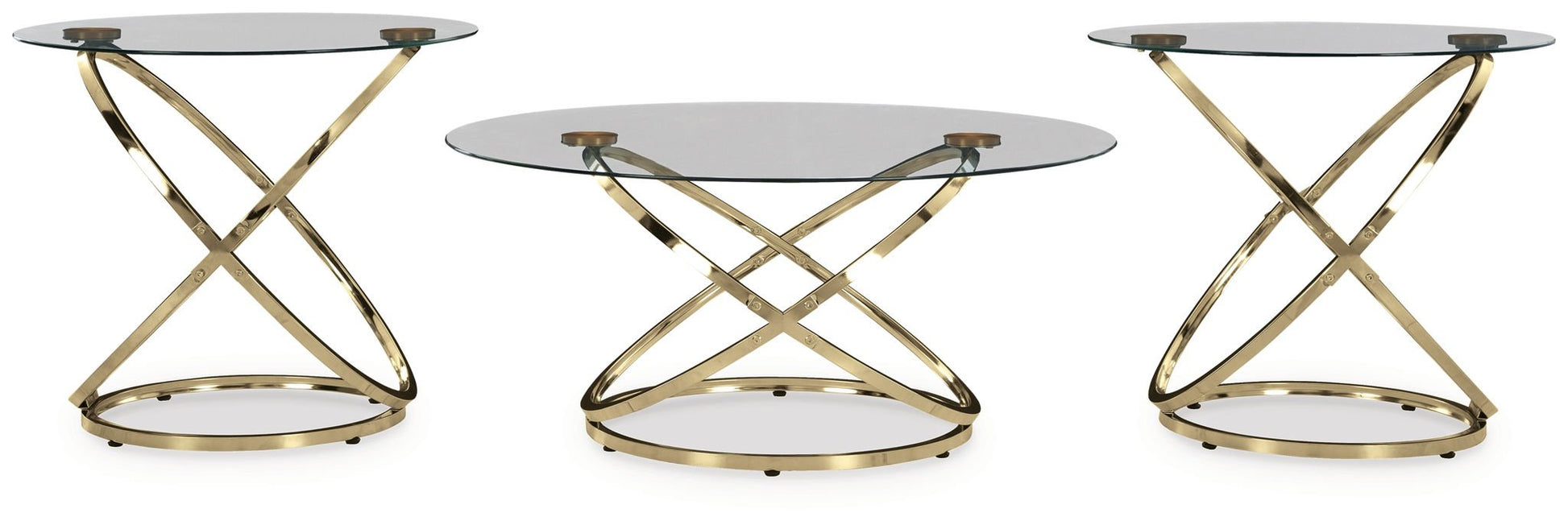 Crimonti - Champagne - Occasional Table Set (Set of 3) - Hornell Furniture Outlet